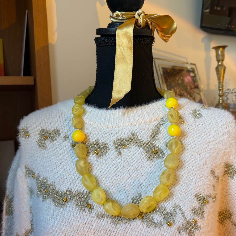 Yellow Beaded Necklace
